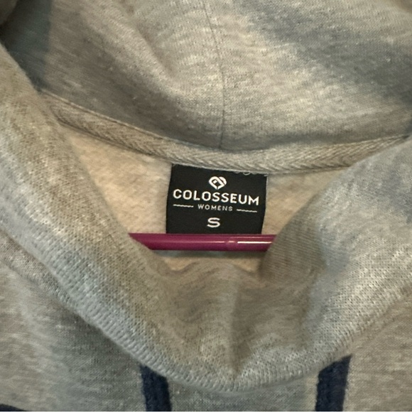 Colosseum Notre Dame Sweatshirt Women’s Size Small Gray Blue Cowl Neck Hoodie - Picture 4 of 10